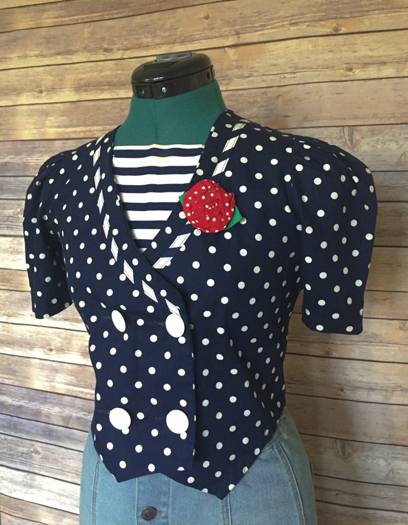 Gift For Women Rockabilly Clothing 90s Top Pinup Clothing Rockabilly Top Women/'s Retro Top 90s Fashion Polka Dot Blouse Retro Shirt