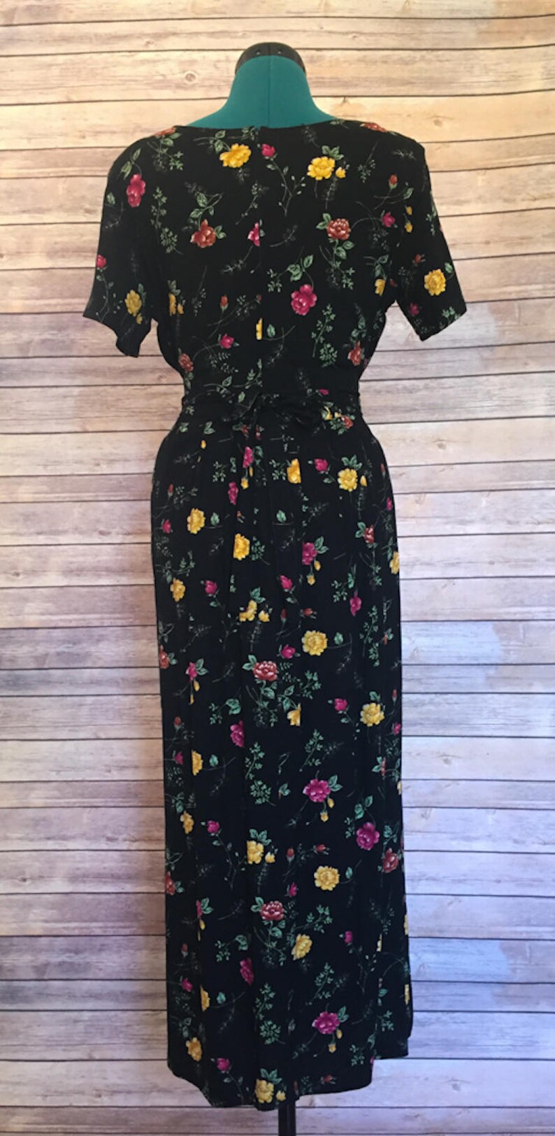 Vintage Summer Dress, Casual Dress, Floral Dress, Black Maxi Dress, Long Dress, Boho Dress, Floral Maxi Dress, Casual Dress, Festival Dress image 7