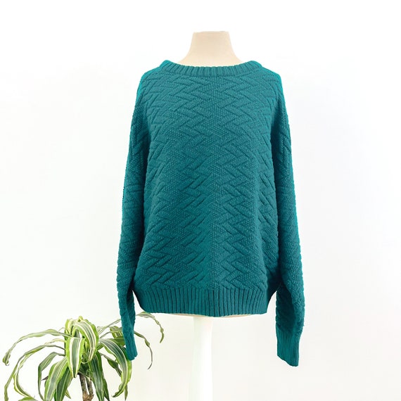 Vintage Sweater, Green Sweater, Oversized Sweater,