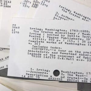50 Vintage Library Catalog Cards