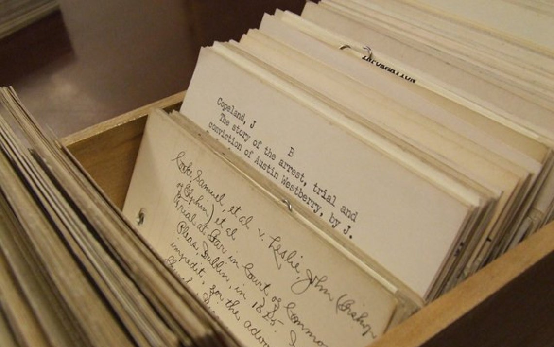 50 Vintage Library Catalog Cards Etsy
