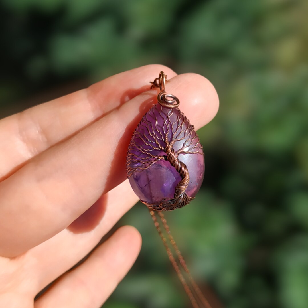 20th Anniversary Amethyst Tree of Life Pendant 20 Year Etsy