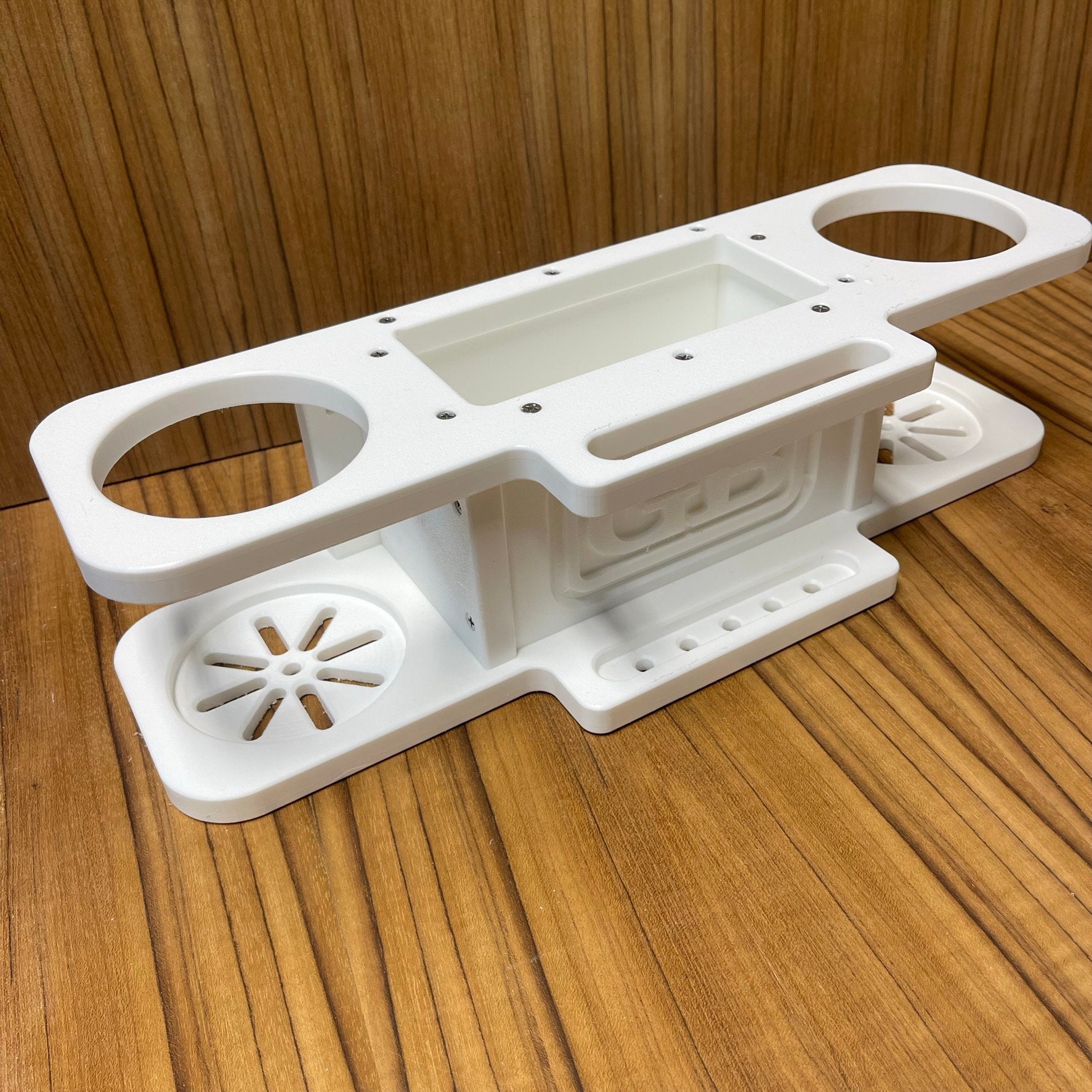 Marine Boat King Starboard 2 Two Cup Holder, Catch All Tray, Cell Phone