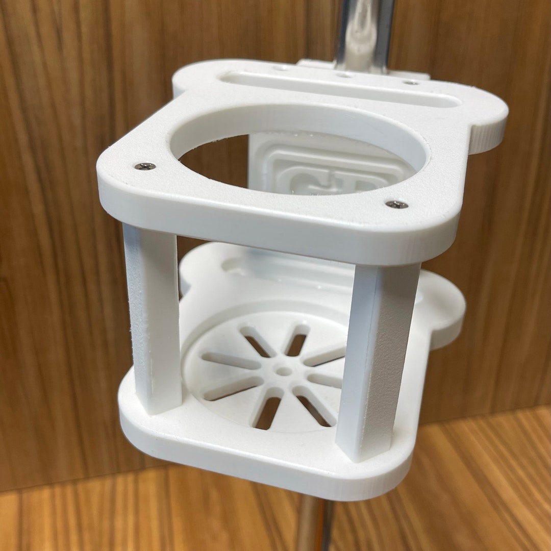 Pole Attached Marine Boat King Starboard Single Cup Holder, and Cell