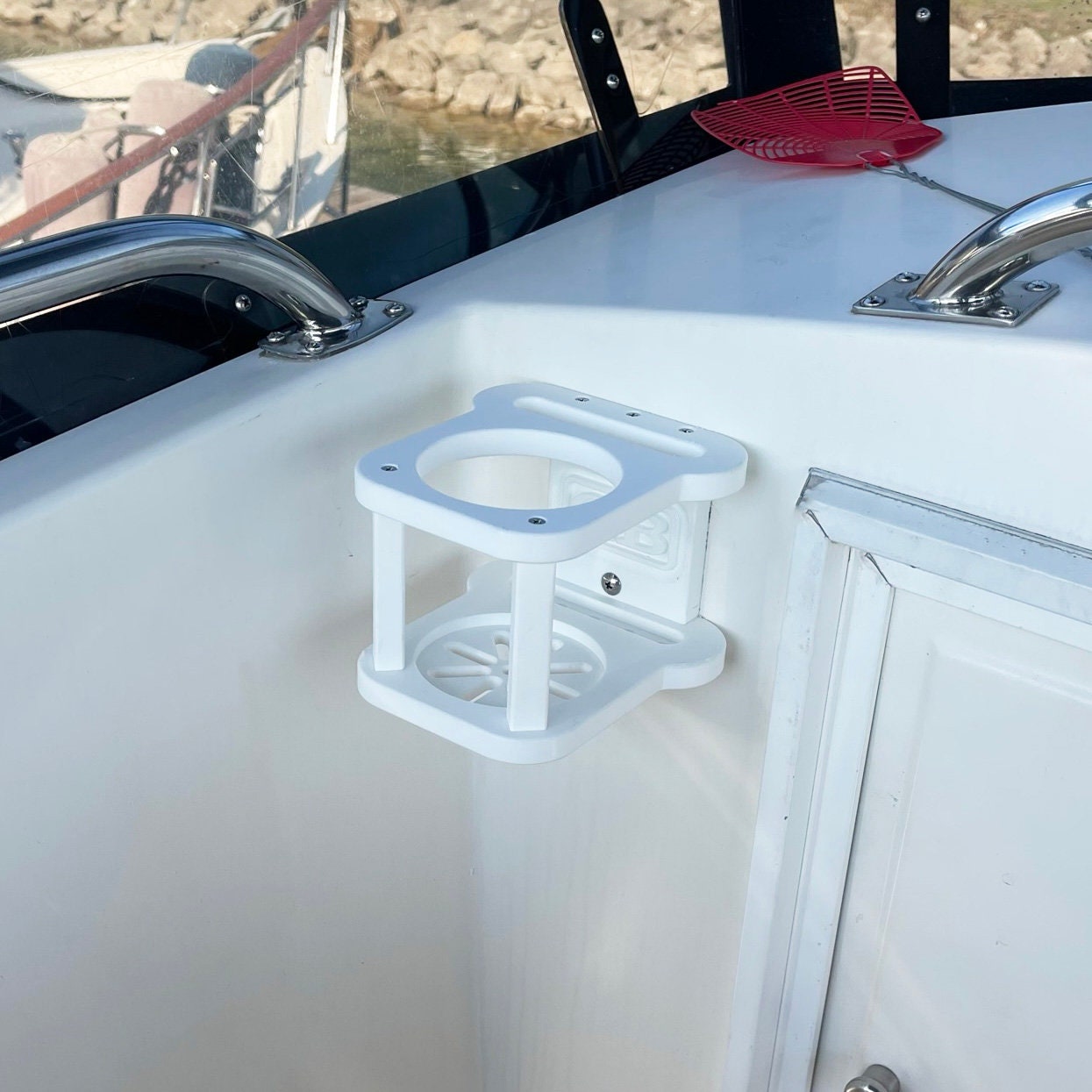 Marine Boat King Starboard Single Cup Holder and Cell Phone Holder