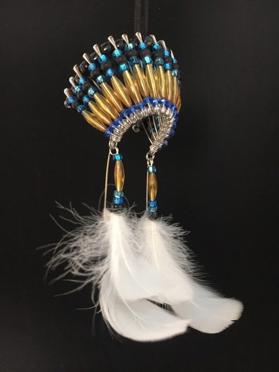 Mini Indian Headdress Rear View Mirror Decoration Home Etsy