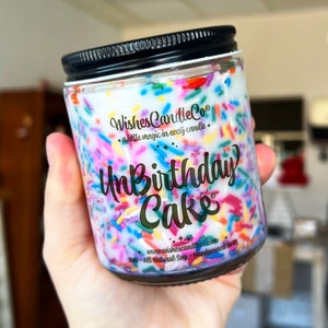 Unbirthday Cake 8oz Sprinkle Candle With Free Pin Inside - Merry Unbirthday - Celebration - Gift - For Her - For Him - Wonderland - Birthday