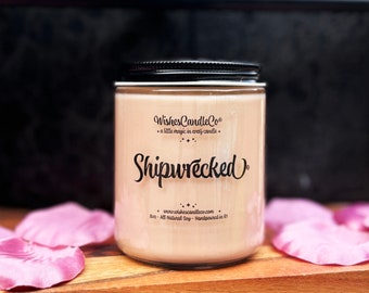 Shipwrecked 8oz Candle With Free Pin Inside - Pirates Water - Caribbean - Buried Treasure