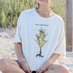 TRUE COMFREY (Symphytum officinale) Garment-Dyed T-shirt | Boneknitter Comfrey COMFORT Colors T-shirt