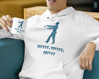 Zombie Kaffee, Kaffee, Kaffee Hoodie | Kaffeeliebhaber | Lustiger Hoodie | Sarkastischer Hoodie |Kein Morgenmensch