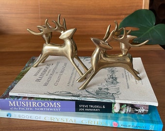Vintage Pair of Brass Reindeer Candleholders | Farmhouse Chic | Cabin Decoration | Holiday Decoration | Forest Whimsy