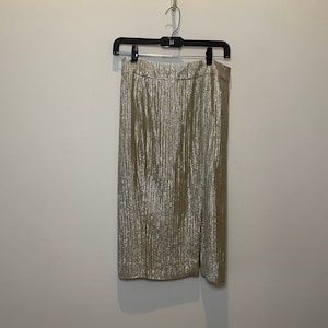 CHRISTIAN LACROIX Vintage 1990&#39;s- 2000&#39;s Silver/Gold Metallic Skirt