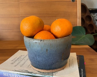 Vintage Handmade Blue Speckled Bowl POTTERY Ceramics Art Student Made  | MINIMALIST Home Decor | OOAK
