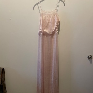 DEENA Vintage 1970&#39;s Romanic Pink Eyelet Deena Nightgown