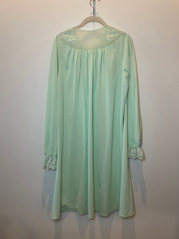 Vintage MCM 1960's Mint Green Shadowline Robe Nig… - image 7