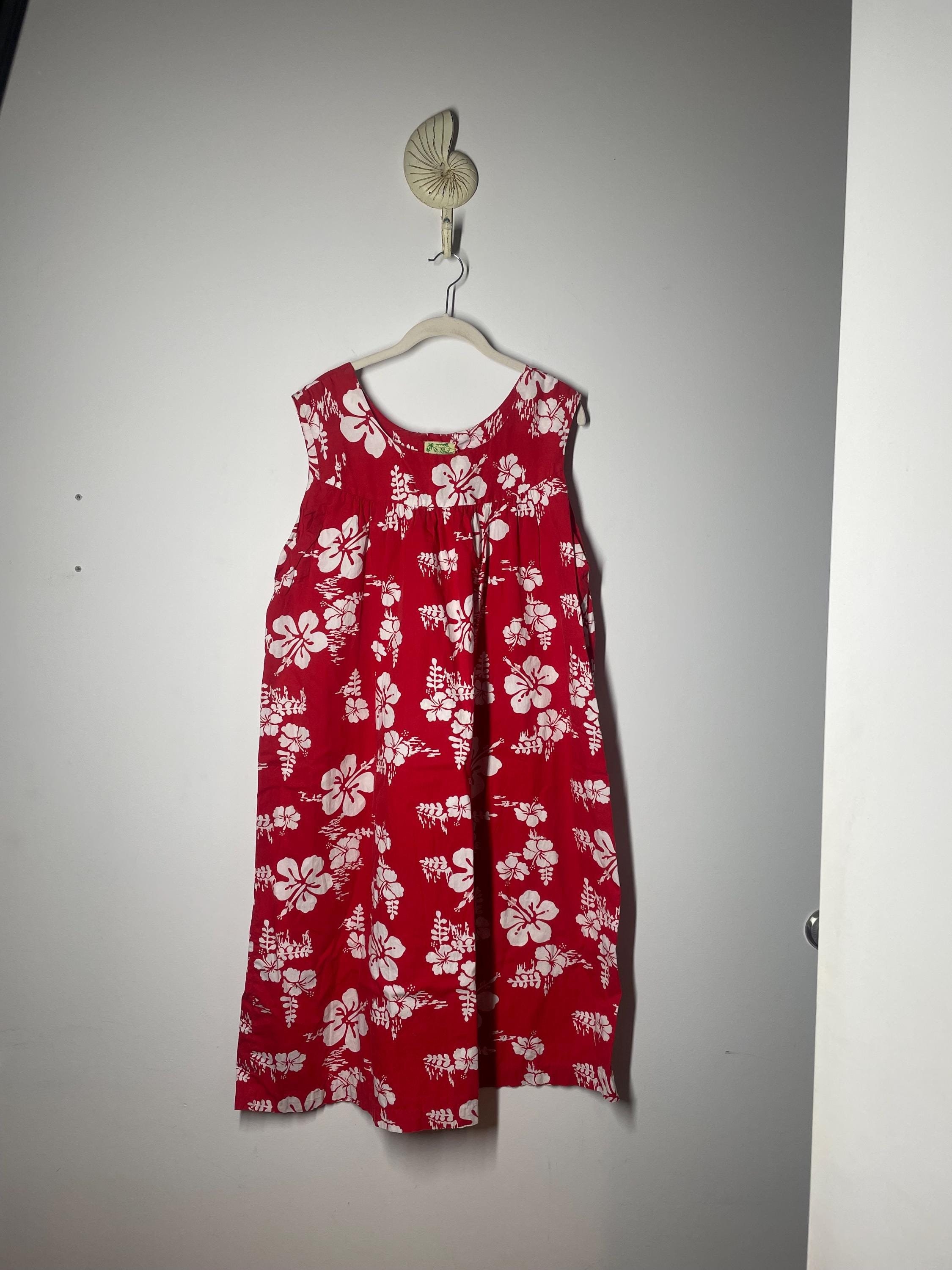red and white hibiscus dress Pacific Legend