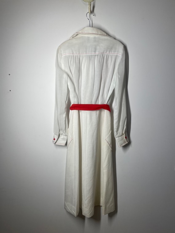 Vintage 70's HERMAN MARCUS Red and White Dress Wi… - image 8