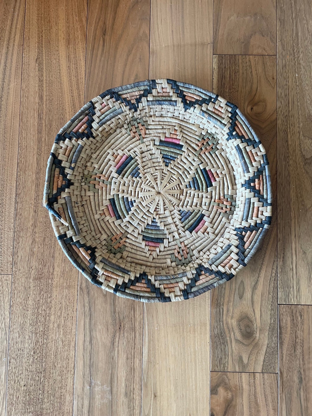 Large Vintage Handwoven Basket Wall Art Decor Boho Etsy