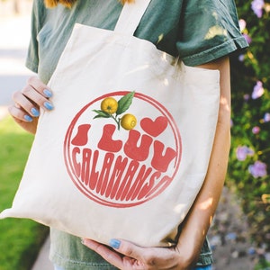 Calamansi Cotton Canvas Tote Bag Calamansi, also known as kalamansi, or calamondin | Filipino Tote Bag
