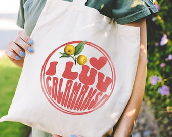 Calamansi Cotton Canvas Tote Bag Calamansi, also known as kalamansi, or calamondin | Filipino Tote Bag
