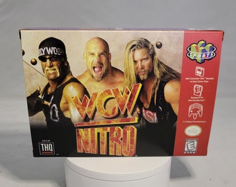 WCW Nitro NTSC Nintendo 64 N64 En Reproduction Box and Inner Tray