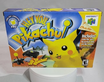 Hey You Pikachu [Custom] | NTSC | Nintendo 64 | N64 | En | Reproduction Box and Inner Tray