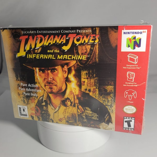 Indiana Jones and the Infernal Machine | NTSC | Nintendo 64 | N64 | En | Reproduction Box and Inner Tray