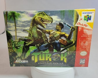 Turok Dinosaur Hunter | NTSC | Nintendo 64 | N64 | En | Reproduction Box and Inner Tray