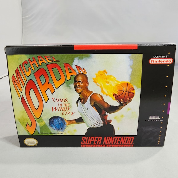 Michael Jordan Chaos in the Windy City | NTSC | Super Nintendo | SNES | En | Reproduction Box and Inner Tray