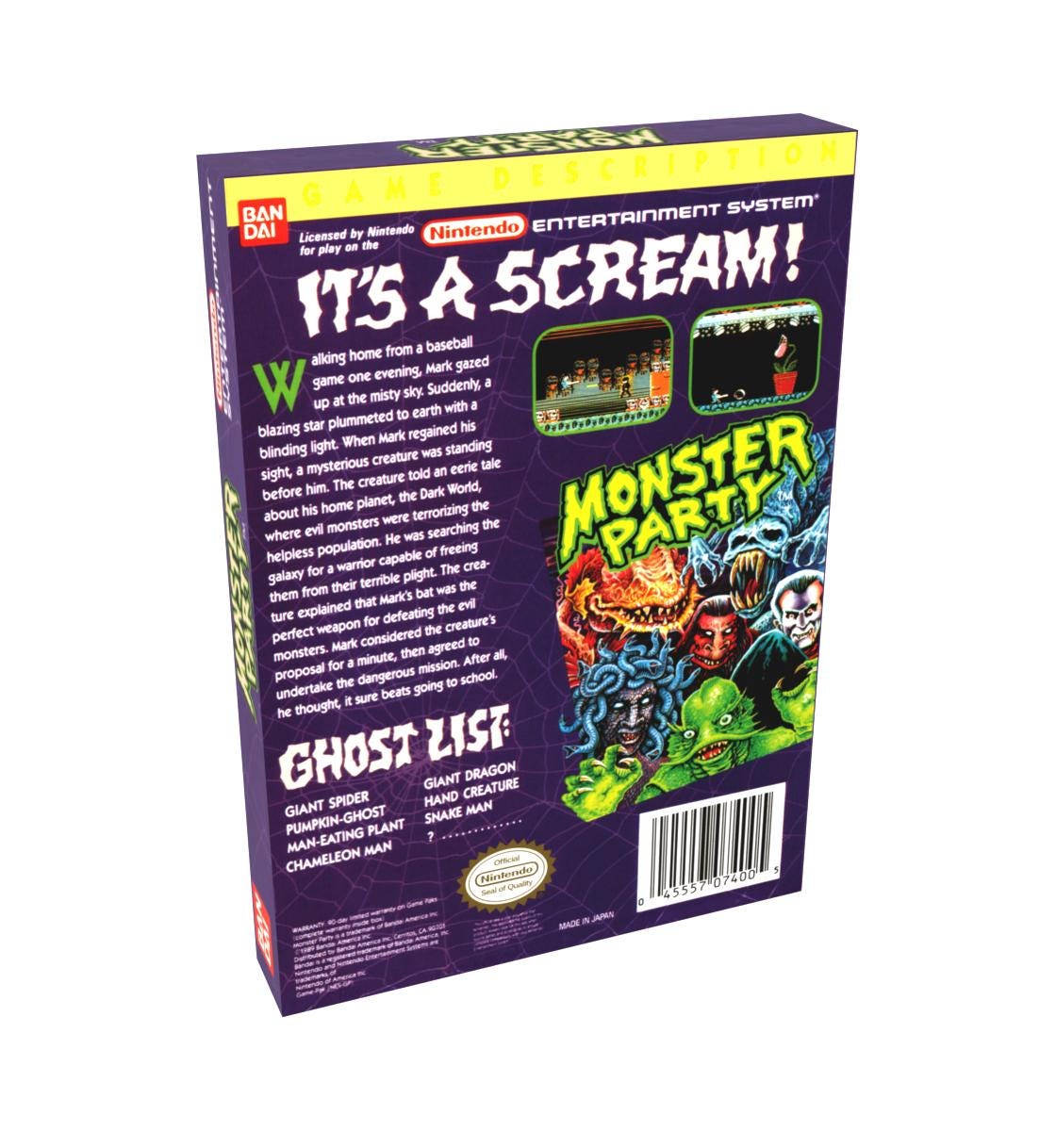 Monster Party | NTSC | Nintendo | NES | En | Reproduction Box - Etsy