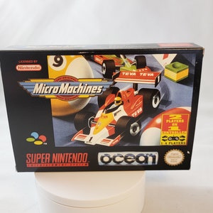 Micro Machines | PAL | Super Nintendo | SNES | En,Fr,Nl,De,It,Es | Reproduction Box and Inner Tray