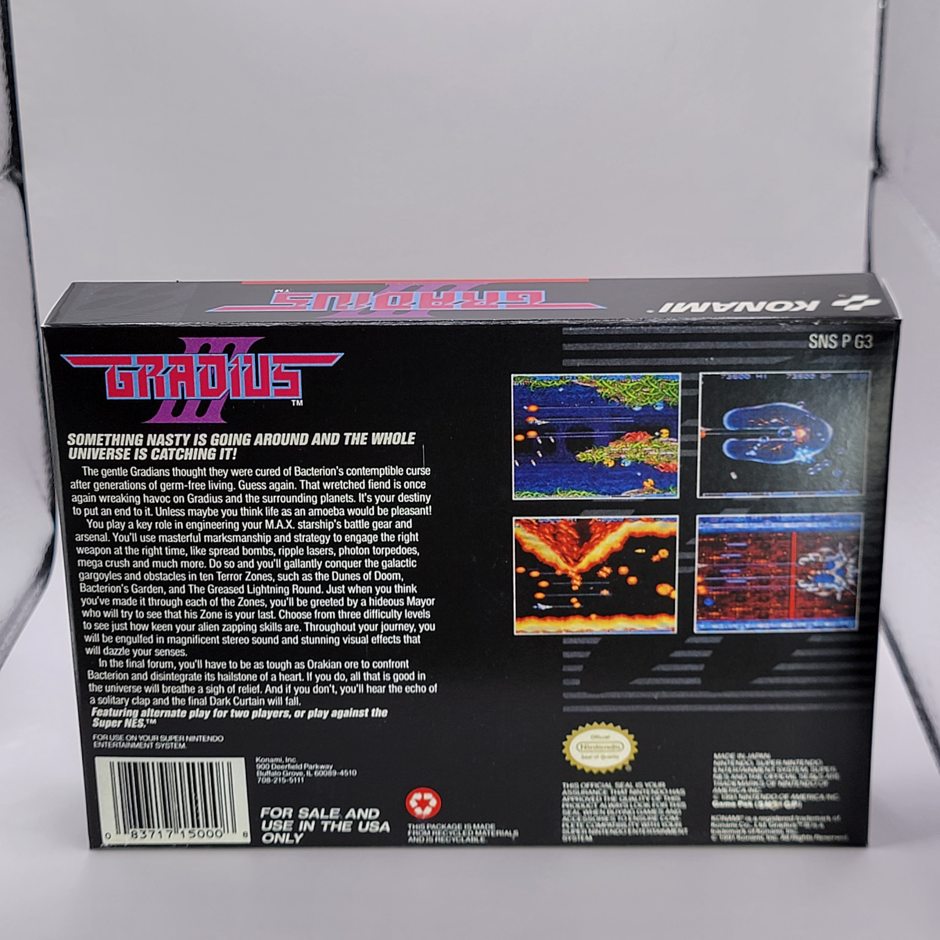 Gradius 3 | NTSC | Super Nintendo | SNES | En | Reproduction Box and ...