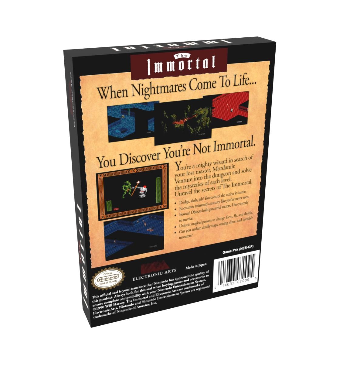 The Immortal | NTSC | Nintendo | NES | En | Reproduction Box - Etsy
