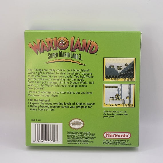 Gameboy Super Mario land 3 Wario Land Nintendo GB Japan