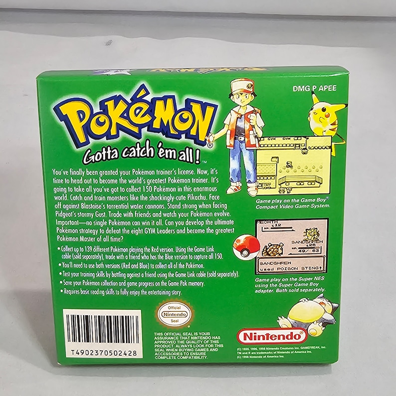 Pokemon Green [custom] | NTSC | Gameboy | GB | En | Reproduction Box ...