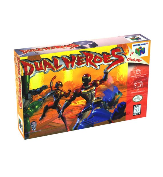 Dual Heroes | NTSC | Nintendo 64 | N64 | En | Reproduction Box and