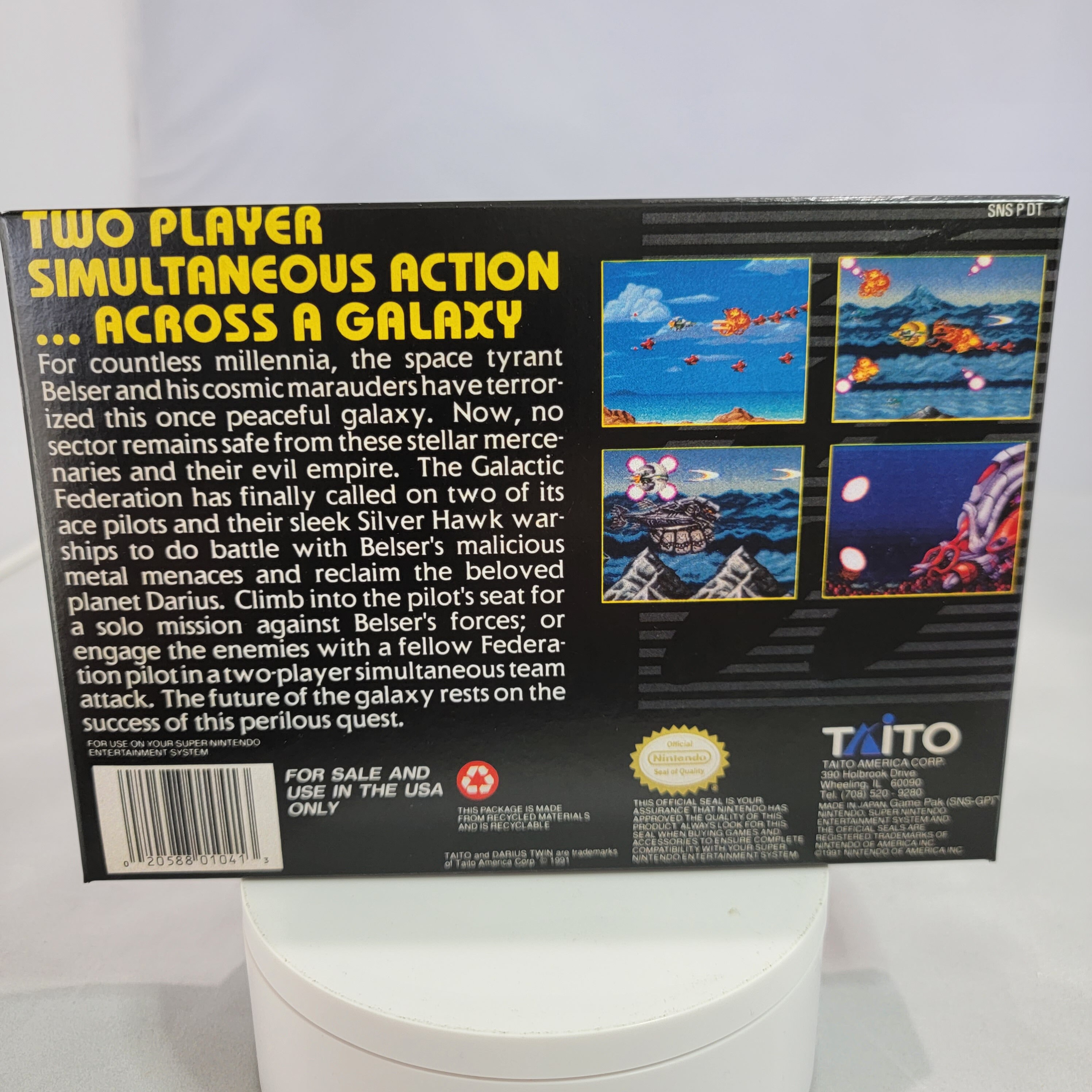 Darius Twin | NTSC | Super Nintendo | SNES | En | Reproduction Box and ...