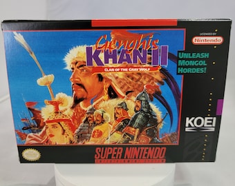 Genghis Kahn 2 | NTSC | Super Nintendo | SNES | En | Reproduction Box and Inner Tray