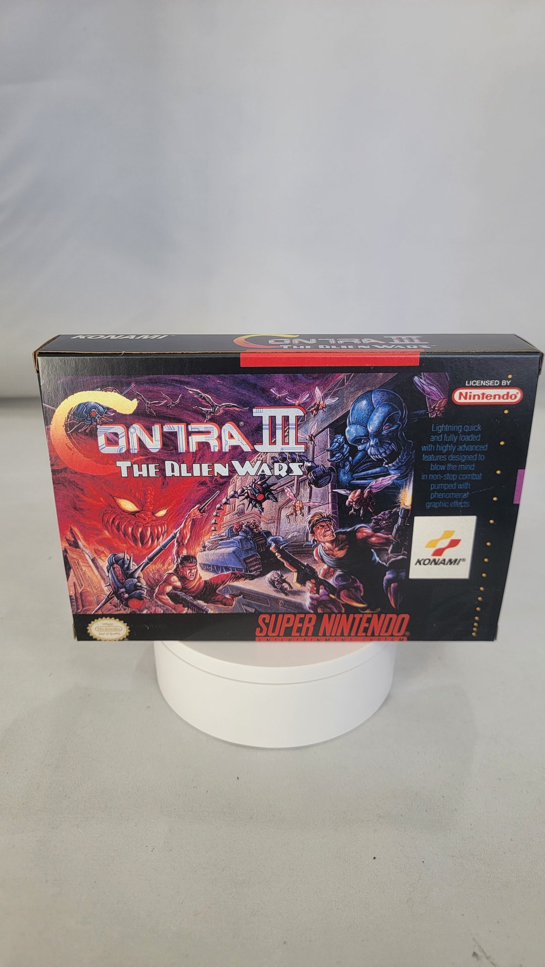 Contra 3 Super Nintendo SNES Reproduction Box and Inner Etsy