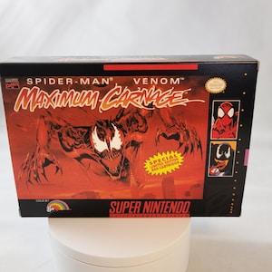 Maximum Carnage - Spider-Man - Venom | NTSC | Super Nintendo | SNES | En | Reproduction Box and Inner Tray