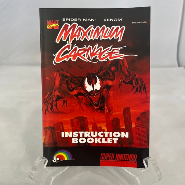 Maximum Carnage - Spider-Man - Venom | NTSC | Super Nintendo | SNES | En | User Instruction Manual