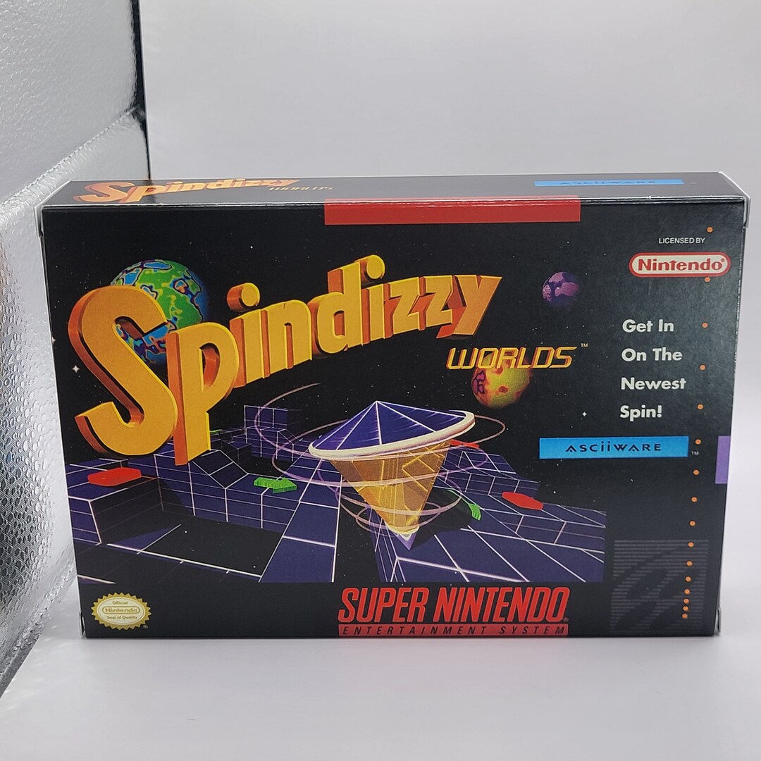 Spindizzy | NTSC | Super Nintendo | SNES | En | Reproduction Box and ...