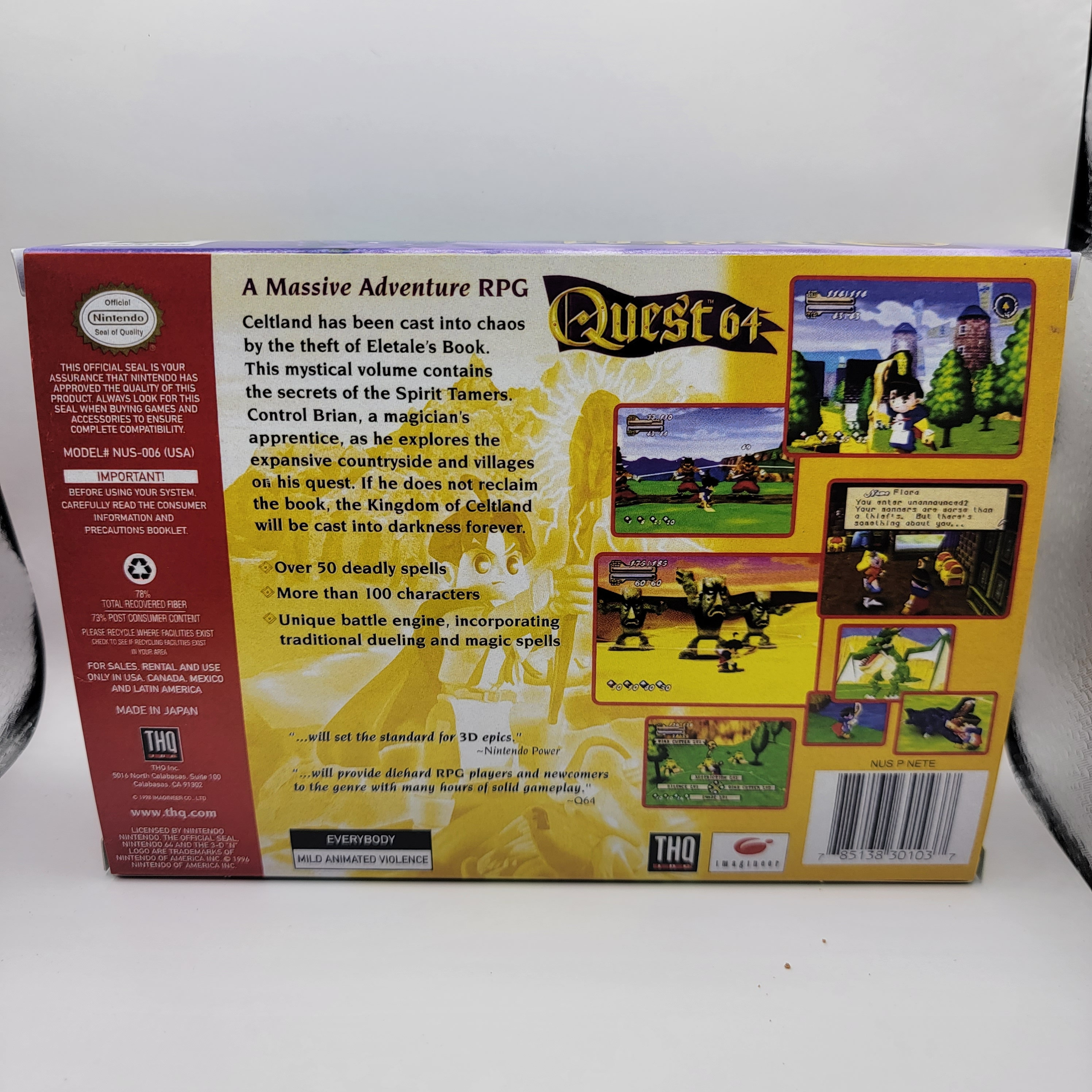 Quest 64 | NTSC | Nintendo 64 | N64 | En | Reproduction Box and