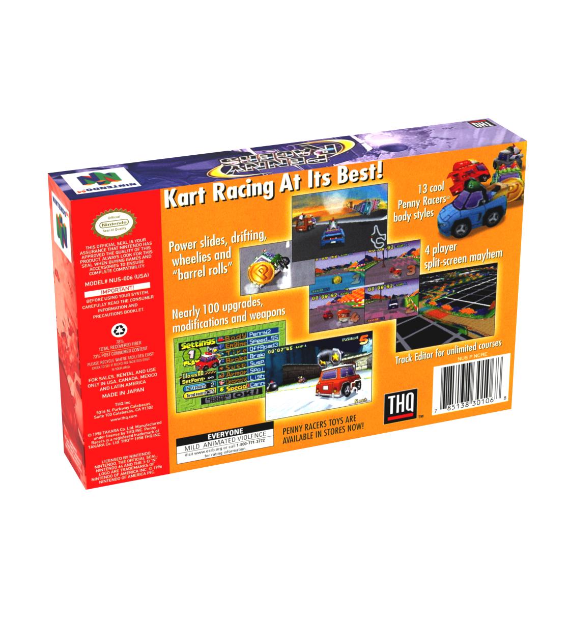 Penny Racers | NTSC | Nintendo 64 | N64 | En | Reproduction Box