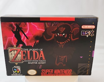 The Legend of Zelda Ancient Stone Tablets Master Quest [Custom] | NTSC | Super Nintendo | SNES | En | Reproduction Box and Inner Tray