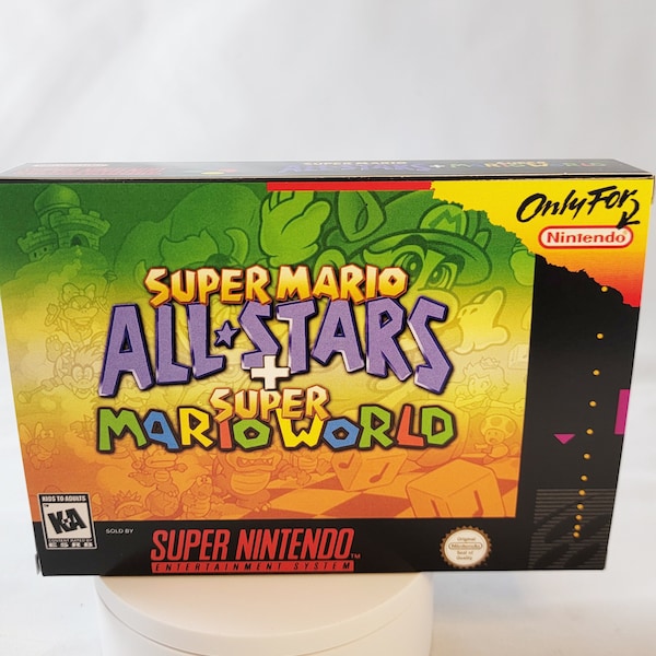 Super Mario All-Stars and Super Mario World | NTSC | Super Nintendo | SNES | En | Reproduction Box and Inner Tray