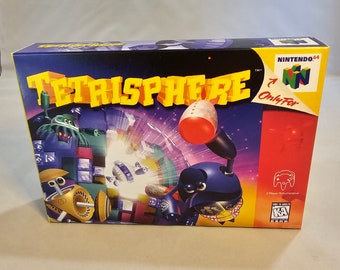 Tetrisphere / NTSC / Nintendo 64 / N64 / Es / Caja de reproducción y bandeja interior