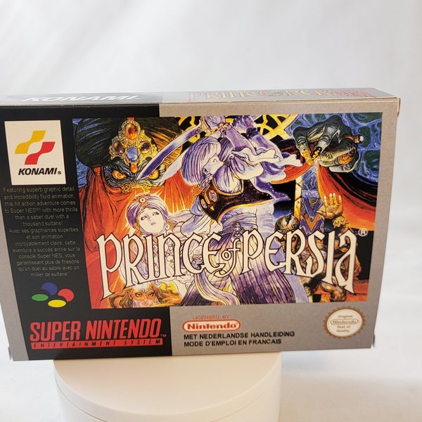 Prince of Persia | PAL | Super Nintendo | SNES | En,Fr | Reproduction Box and Inner Tray