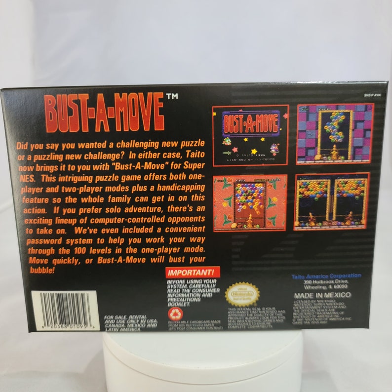 Bust-a-move | NTSC | Super Nintendo | SNES | En | Reproduction Box and ...