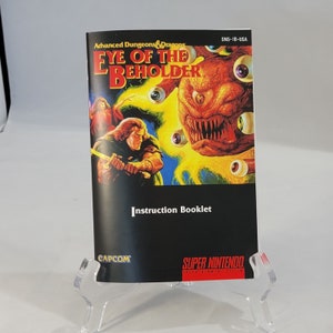 Advanced D&D Eye of the Beholder | NTSC | Super Nintendo | SNES | En | User Instruction Manual